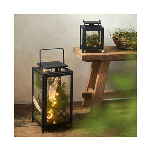 Customized Size <b>Metal</b> <b>Lantern</b> Latest Unique Clear Glass Mesh Design for Home Office Garden Decoration Durable Hanging Candle - Product Image 2