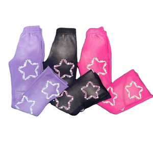 2025 nueva llegada Unisex mejor invierno Sun Fade impreso cremallera sudaderas con capucha y pantalón acampanado dentro de seda algodón polar trajes de chándal - Product Image 2