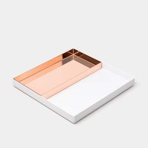 Plateau rectangulaire décoratif en métal avec poignées pour table à manger, cuisine, décoration intérieure, cadeau, hôtel, restaurant, présentation - Product Image 3