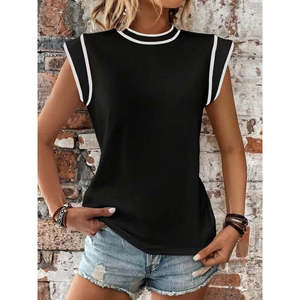 Blusa de Viscosa de Manga Corta y Cuello Redondo para Mujer de Jane, Corte Regular Informal, Top Básico para Uso Diario, Suave y Transpirable - Product Image 2