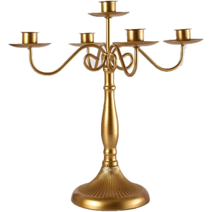 Fancy Design <b>Black</b> Metal <b>Candelabra</b> 5 Arm Candle Holder Home Decor Antique Vintage Candlestick Stand for Wedding Party & Decor - Product Image 6