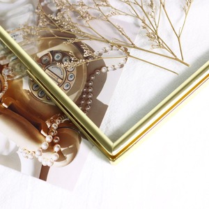 Elegant Square <b>Gold</b> Metal Stand <b>Frame</b> Modern Decorative Photo Display for Tabletop Desk Home Office Stylish Gift Option - Product Image 2