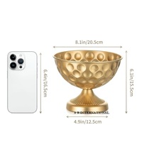 Ensemble de 2 vases compotiers professionnels de luxe en métal doré, design international à motifs séparés, impression UV, pour la maison, l'hôtel, les mariages et les fêtes