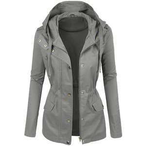 Chaqueta de cuero recortada de moda para mujer con cuello levantado, chaqueta de abrigo de cuero con capas de moda de otoño estampada transpirable - Product Image 3