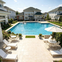 Grande piscine rectangulaire de luxe encastrée dans le jardin avec structure en acier inoxydable durable, système de filtration, pour patio et usage familial