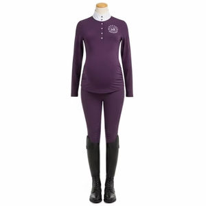 Vêtements de sport d'équitation pour femmes enceintes avec broderie, polyester extensible, confort optimal, vêtements d'entraînement en écurie, équipement d'équitation - Product Image 2