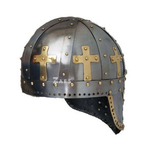 Casco Vikingo Medieval Hecho a Mano en Acero Dulce de 18G, Accesorio para la Cabeza, Cosplay, Recreación Histórica, Armadura para Exhibición, Disfraz de Época - Product Image 2