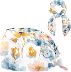 Chapeau de gommage réglable couverture complète régulière Spandex tissu extensible coupe ajustée OEM haute demande fournitures d'hygiène vêtements de travail casquettes de gommage - Product Image 1