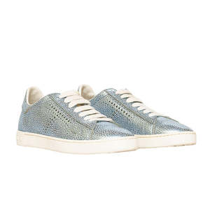 Sneakers da Donna Tod's in Vera Pelle Cassetta Leggera 12a Allacciata in Argento, Taglia 37.5, Scarpe Traspiranti - Product Image 1