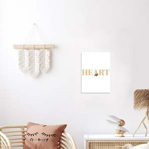 Impresión de arte abstracto minimalista con diseño de corazón en tamaño DIN A4 - Product Image 2