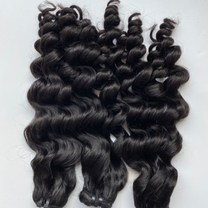 Extensions de cheveux humains bruts 100% Remy non traités, provenant d'un seul donneur, tissage de cheveux à double trame, bouclés indiens, MX Hair, 90-100g - Product Image 4