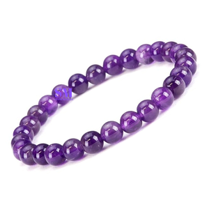 Natural Amethyst Bead Bracelet Wholesale Calming & Spiritual Growth Crystal Jewelry - Product Image 1