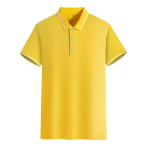 Ropa de calle Vintage para hombres, camisetas de polo, gráfico personalizado, hombro caído, patrón sólido, tela de punto, longitud corta, venta al por mayor - Product Image 5