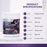 Poudre de peptides de collagène multi-fruits rouges OEM 281g – Complément beauté pour adultes pour cheveux, peau, ongles et éclat cutané