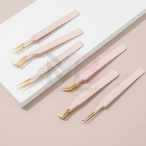 Nouveauté : Pinces à épiler pour extensions de cils personnalisées, droites, courbées, volume, ensemble de pinces à épiler pour cils, pinces à épiler à pointe en fibre - Product Image 4