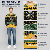 Pull de Noël Homme Tricoté Jacquard Motif Bouclier Magique Flocon de Neige – Nouveauté Festive – Conception Personnalisée OEM
