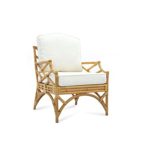 เก้าอี้หวายมีที่วางแขน สไตล์หรูหรา สำหรับห้องนั่งเล่น เก้าอี้พักผ่อน คาเฟ่ ร้านอาหาร โรงแรม วิลล่า - Product Image 1