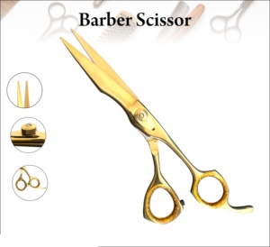 กรรไกรตัดผมเซรามิกสแตนเลสแบบมืออาชีพ สีทอง ใบมีดคม 6 นิ้ว สำหรับคนถนัดขวา 32 ฟัน - Product Image 6