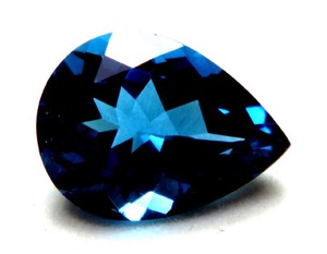 PDM Gems Topaze bleue foncée, taille personnalisée et coupe facetée en forme de poire, pierres précieuses lâches pour la fabrication de pendentifs et de bagues - Product Image 1
