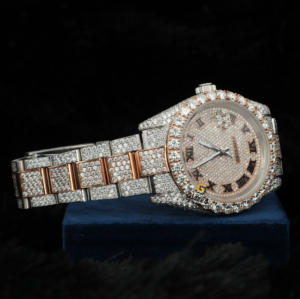 Shiny Lab Grown Round Brilliant Cut Vvs Clarity Diamond Iced Out Hip Hop Reloj de pulsera con esfera personalizada para hombres - Product Image 2