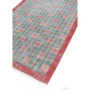 Alfombra de Lana Verde Vintage Anudada a Mano, Rectangular Grande con Patrón Floral Abstracto para Entrada, Sala de Estar o Pasillo - Pae-2276 - Product Image 2