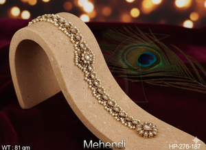 Mehendi Antique Hath Panja Joyería de mano nupcial Accesorios étnicos tradicionales para bodas, fiestas y ropa festiva - Product Image 3