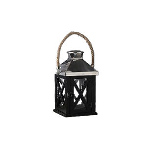 Vintage Style Wood & Metal Candle <b>Lantern</b> With Handle for Home Balcony Living Room Lighting Decor Hanging <b>Lantern</b> - Product Image 3