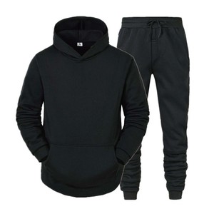 ชุดวอร์มวิ่งออกกำลังกายสีดำชุดวอร์มสีดำ - Product Image 1