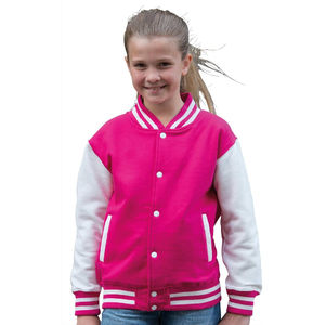 เสื้อแจ็คเก็ตผ้าซาตินสำหรับเด็ก, เสื้อหนังขนสัตว์ปักลายดีไซน์แฟชั่นฤดูหนาวออกแบบโลโก้ได้ตามต้องการ - Product Image 1