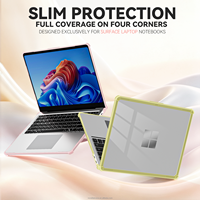 Étui rigide transparent brillant pour ordinateur portable Surface 2025 de 13 pouces, coque de protection antichoc PC+TPU, modèle 2095
