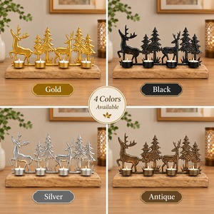 ของตกแต่งโลหะรูปหัวใจคู่บนฐานไม้ ของตกแต่งบ้านสไตล์โมเดิร์นสำหรับวางบนโต๊ะ ตกแต่งวันวาเลนไทน์ - Product Image 3