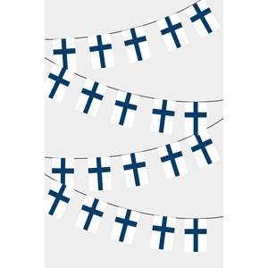 Finland Rectangular Flag Bunting for Party Decorations - Product Image 1