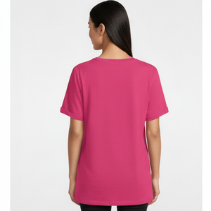 T-shirt en coton tricoté formel de haute qualité, marque de luxe, col rond, surdimensionné, lourd - Product Image 2