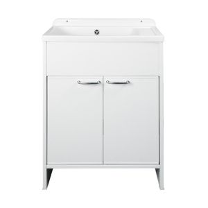 Lavello da Esterno Moderno Stile Fattoria "Platone" 58x38x85 cm, Realizzato a Mano in Acciaio Inossidabile con Granito - Product Image 2