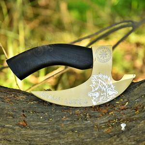 ขวานตัดพิซซ่าสแตนเลสแบบกำหนดเองสำหรับอุตสาหกรรมขายส่ง ด้ามจับรูปดอกกุหลาบ ของขวัญวันครบรอบ ขวานตัดพิซซ่าสไตล์ไวกิ้งสำหรับผู้ชาย - Product Image 3