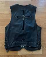 Fermeture à glissière gilet en cuir vestes moto véritable peau de vache Outback Biker Pakistan fait élégant gilet en cuir respirant