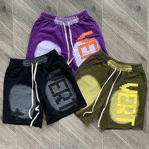 Pantalones Cortos de Verano 2025 OEM, Estilo Francés, Tejido Grueso, 100% Algodón, Impresión Serigrafiada, Estilo Urbano, Lavado Ácido Decolorado al Sol para Hombre - Product Image 1