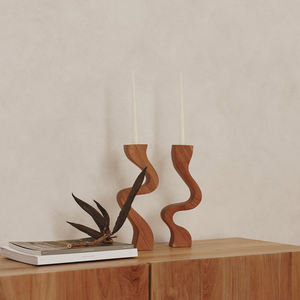 Portavelas de madera de lujo agrega un toque rústico sofisticado, acogedor y elegante a los espacios de comedor del dormitorio - Product Image 3