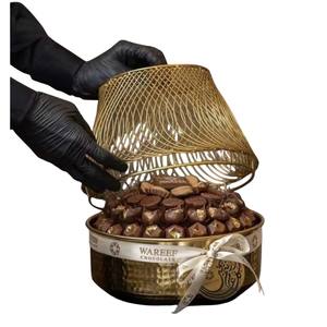 Bol de service en chocolat en gros, bol de service sur piédestal en métal doré vintage antique pour la décoration de la maison et les cadeaux de vacances au meilleur prix - Product Image 4