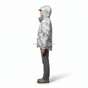 Custom White Digital <b>Camo</b> Hunting <b>Jacket</b> Breathable Waterproof Shell Multi Pocket Tactical Field Coat for Winter Hunting - Product Image 4