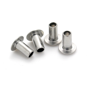 Rivet semi-tubulaire à tête plate en acier inoxydable, rivet creux pour la quincaillerie de meubles et de sacs - Product Image 1