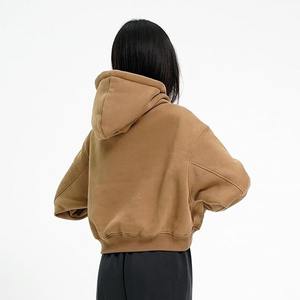เสื้อครอปมีฮู้ดสำหรับผู้หญิงผ้าฝ้ายเทอร์รี่มีฮู้ดปรับแต่งได้เสื้อผ้าแนวสตรีทพลัสไซส์ - Product Image 5