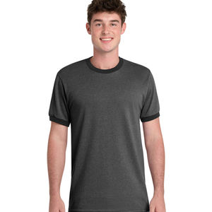 T-shirt Ringer pour Hommes en Gros, T-shirt Uni en Coton à Col Rond et Manches Courtes, Fournisseur OEM ODM - Product Image 1