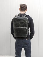 Sac de sport en cuir véritable gris vieilli avec logo personnalisé Vintage Fashion Bapa Rusa Candy Pattern for Work Travel College Sports