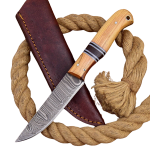 เครื่องมือทำอาหารขายดีมีดสแตนเลสคาร์บอนสูงพร้อมที่จับไม้และเคสหนัง - Product Image 1