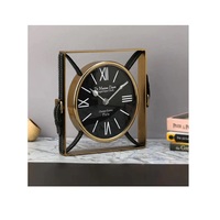 Grande horloge de table en acier inoxydable design, accessoires pour la maison et le bureau avec décoration de table de bonne qualité