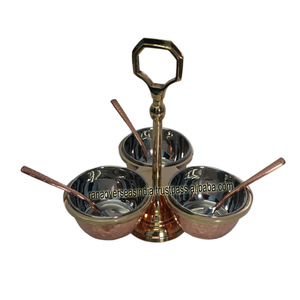 ชุดอุปกรณ์ทำจากสเตนเลสสตีลมี3ช่องสำหรับงานเลี้ยงร้านอาหารดีไซน์คลาสสิกทำด้วยมือคุณภาพพรีเมี่ยม - Product Image 1