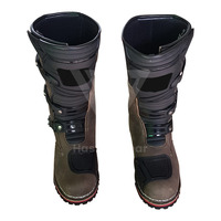 Sepatu Balap Motor Kulit Sapi Model Baru Buatan Khusus Sepatu Balap Kustom Sepatu Kulit Motocross untuk Pengendara Motor
