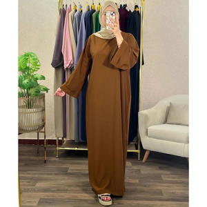 เดรสอาบายาสำหรับผู้หญิงมุสลิมแขนยาวผ้าอาหรับอาหรับอาหรับดูไบระบายอากาศได้ดีดีไซน์ใหม่ออกแบบโลโก้ได้ตามต้องการ - Product Image 4