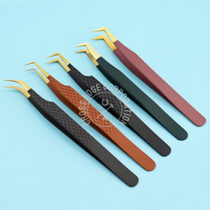 Nouvelle pince à cils ergonomique à 90 degrés pour le volume d'arrimage classique pince à lacet de botte pince à épiler classique courbe à pointe pointue - Product Image 3